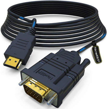 Picture of NewBEP HDMI to VGA Cable, 10Ft/3M HDMI Male to VGA Male Adapter Gold-Plated 1080P Active Video Converter Cord Support Notebook PC DVD Player Laptop TV Projector Monitor Etc