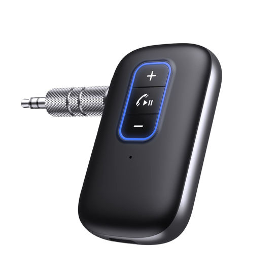 OQIMAX AUX Bluetooth Adapter for Car Bluetooth 5.0 Receiver with Hands Free Calls Noise Canceling Dual Connection 3.5 mm Aux Bluetooth Car