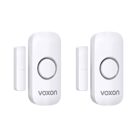 Picture of VOXON Window Alarm Door Alarms for Kids Safety Wireless Door Alarm for Home Security Personal Security Window Alarms Sensor Burglar Door Alarm for Pool, Cars, Sheds, Caravans DIY Kit Pack of 2