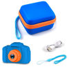 Picture of Camera Case Compatible with Seckton/for Rindol/for VATENIC/for Rikum/for GKTZ Kid Toy Video Camera. Kids Digital Cameras Carrying Box for Cable, Battery, SD Card (Box Only)-Orange Zipper