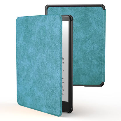 Picture of VIVIYA Kindle Paperwhite Case 11th Generation 2021, Waterproof PU Leather Kindle Paperwhite Cover for 6.8" Kindle Paperwhite and Signature Edition with Auto Sleep Wake (Vintage Light Blue)