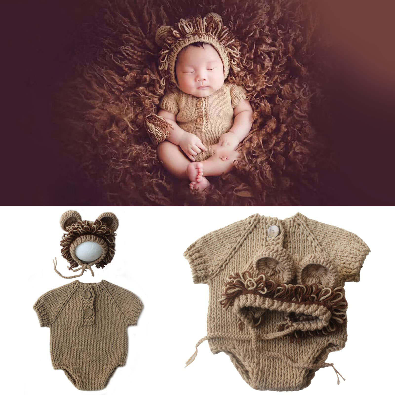 GetUSCart- SPOKKI Newborn Photography Prop, Baby Props Outfit Handmade ...