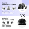 Picture of BEYELIAN 96 Pcs Cluster Lashes, DIY Eyelash Extension, Individual False Eyelashes Extension Natural Look Reusable Glue Bonded Black Super Thin Band Lash Clusters Mix (Style5 0.07 Mix Black Band)