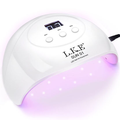 Picture of UV Light for Nails,UV LED Nail Lamp,Wisdompark Nail Dryer 72 W Professional Nail UV Light for Gel Polish with Adapter Gel Nails 3 Timers (Large)