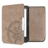 Picture of kwmobile Case Compatible with Kobo Clara HD - Faux Suede Cover - Navigational Compass Brown