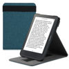 Picture of kwmobile Cover for Kobo Clara HD - Fabric e-Reader Case with Built-in Hand Strap and Stand - Petrol