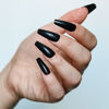 Picture of Black Tapered Midi Long Coffin Press on Nails