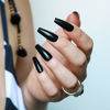 Picture of Black Tapered Midi Long Coffin Press on Nails