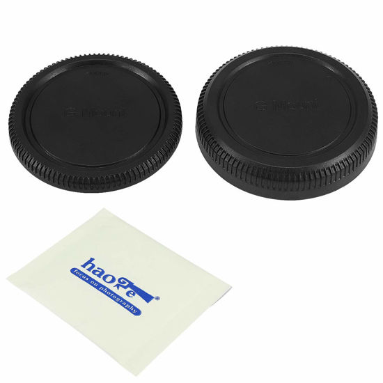 Picture of Haoge Camera Body Cap and Rear Lens Cap Cover Kit for Fujifilm G GF GFX Mount Camera Lens Such as GFX 50S 50R 100