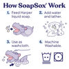 Picture of SoapSox Kids Exfoliating Bath Scrub (Harper The Hippo) - Soft Animal Toy Wash Cloth Sponge with Soap Pocket Insert - Fun Loofah Characters for Babies, Kids and Children