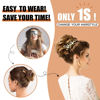 Picture of HMD Tousled Updo Messy Bun Hairpiece Hair Extension Ponytail with Elastic Rubber Band Updo Ponytail Hairpiece Synthetic Hair Extensions Scrunchies Ponytail Hairpieces for Women(Tousled Updo Bun, Copper Red)