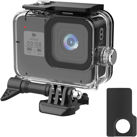 Picture of Kacebela Waterproof Housing Case for GoPro Hero 8 Black, 60M Underwater Dive Protective Shell with Mount & Thumbscrew with an Extra Clip