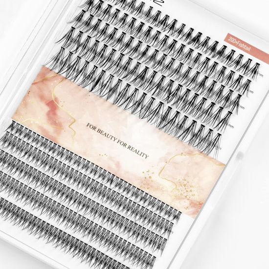 Picture of LANKIZ Large Tray Individual Lashes, DIY Lash Extensions, Soft and Lightweight Lash Clusters, Reusable Cluster Lashes for Home Use (Style 20D 10-16mm Mixed Length & Fishtail 8-13mm Mixed Length)