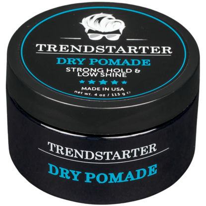 Picture of TRENDSTARTER - DRY POMADE (4 OUNCE) - Strong Hold - Low Shine - Water-Based Gel Type Pomade - All-Day Hold Premium Hair Styling Products - Free Samples Included - Launched Spring 2022