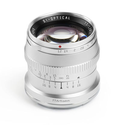 Picture of TTArtisan 50mm F1.2 APS-C Manual Focus Silver Lens for Fuji X Mount Camera Like X-A1 X-A10 X-A5 X-A7 X-M1 X-M2 X-H1 X-T1 X-T10 X-T2 X-T20 X-T100 X-T200 X-T30 X-PR01 X-PR03 X-E1 X-E2 X-E2S X-E3 XS10