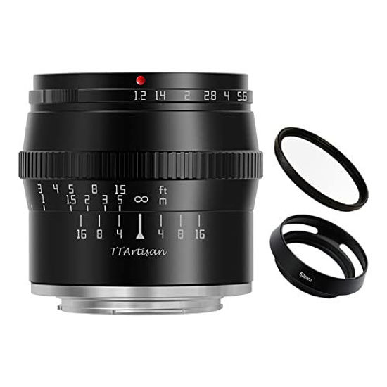 Picture of TTArtisan 50mm F1.2 APS-C Manual Focus Large Aperture Fixed Focus Lens Black for Canon M Mount Like M1 M2 M3 M6 M6II M10 M50 M100 M200