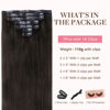 Picture of GOO GOO Seamless Clip In Hair Extensions Remy Real Human Hair Extension with Invisible PU Skin Weft 20inch Dark Brown Natural & Thick & Straight Hair Extensions for Women