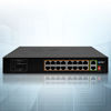 Picture of BV-Tech 18 Ports Long Range PoE+ Switch (16 PoE+ Ports | 2 Gigabit Ethernet uplink) - 19" Rackmount - 135W - 802.3af/at -Desktop Design for Easy Set Up