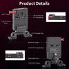 Picture of Nitze V Mount Battery Plate with 15mm Rod Clamp and Adjustable Arm, 8V/3A DC, 14.8V/3A D-tap and PD 3.0 USB-C Output Ports V Mount Plate - N21-D7B