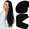 Picture of Sunny Sew in Hair Extensions Black Human Hair Extensions Sew in Jet Black Weft Hair Extensions Brazilian Hair Sew in Hair Bundles Double Weft Hair Extensions Human Hair Sleek and Sophisticated 24inch 100g