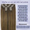 Picture of Hair Extensions Clip In 22 Inch Long Real Human Hair Extensions, Dark Brown Mix with Medium Brown 120grams 7pcs Silky Straight Human Hair, Clip on hair extensions No Shedding