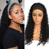 Picture of XSY Headband Wig Human Hair None Lace Front Wigs Glueless Human Hair Wigs 24 Inch Virgin Brazilian Deep Wave Machine Made Wigs Human Hair Wigs for Black Women