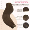 Picture of GOO GOO Clip-in Hair Extensions for Women, Soft & Natural, Handmade Real Human Hair Extensions, Chocolate Brown, Long, Straight #4A, 9pcs 150g 20inch