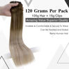 Picture of LAAVOO Blonde Ombre Hair Extensions Real Human Hair Clip ins Light Brown Fading to Ash Blonde Mix Platinum Blonde Balayage Remy Clip in Hair Extensions Full Head 20 inch 120g 7pcs