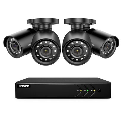 Picture of ANNKE 8CH Wired Outdoor Security Camera System with AI Human/Vehicle Detection, 5MP Lite H.265+ CCTV DVR Recorder and 4 x 1080P Surveillance Cameras, Email Alert with Snapshots, No Hard Drive