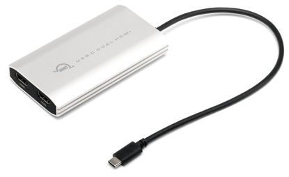 Picture of OWC USB-C to Dual HDMI 4K Display Adapter with DISPLAYLINK for Apple M1 Mac or Any Mac or PC with USB-C or Thunderbolt