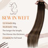 Picture of LAAVOO 22 inch Weft Human Hair Extensions Balayage Brown to Caramel Brown Sew in Hair Extensions Real Human Hair Double Weft Sew in Extensions Remy Hair Weave Full Head Weave for Women 100g