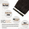 Picture of Moresoo Tape in Extensions Human Hair Brown Hair Extensions Tape in Darkest Brown Glue in Hair Extensions Real Human Hair Seamless Hair Extensions Tape in Human Hair 24 Inch #2 40pcs 100g