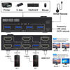 Picture of USB 3.0 Dual Monitor KVM Switch HDMI 4K@60Hz 2K@144Hz Simulation EDID, MLEEDA USB HDMI Extended Display Switcher for 2 Computers Share 2 Monitors and 4 USB 3.0 Ports,Wired Remote and Cables Included