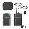 Picture of 2.4GHz Wireless Lavalier Microphone System, BOYA by-WM4 Wireless Lapel Mic with Hard Case Compatible with DSLR Cameras, Camcorders, iPhone, Android Smartphones for YouTube Vlogging Video