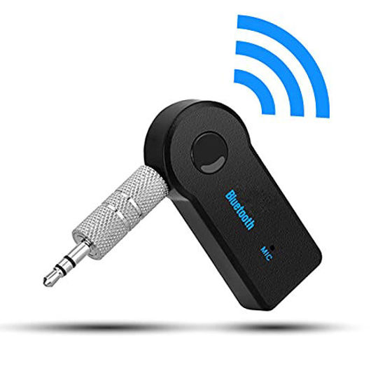 Picture of Bluetooth Receiver Wireless Bluetooth 5.0 Receiver Car Bluetooth Adapter Accessory,Hands-Free Car Kit 3.5mm Built-in Microphone Double Connection for Home Audio/Headphone/Car etc-Black