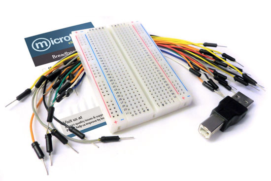 Picture of microtivity IB402 400-point Breadboard w/Jumper Wires & USB Adapter