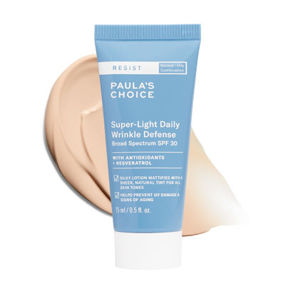 Picture of Paula's Choice RESIST Super-Light Daily Wrinkle Defense SPF 30 Matte Tinted Face Moisturizer with UVA & UVB Protection, Anti-Aging Sunscreen for Oily Skin, Travel Size