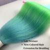 Picture of Light Blue Green Light Mint Braiding Hair Pre stretched Ombre Kanekalon Braiding Hair Colored Synthetic Hair for Braids