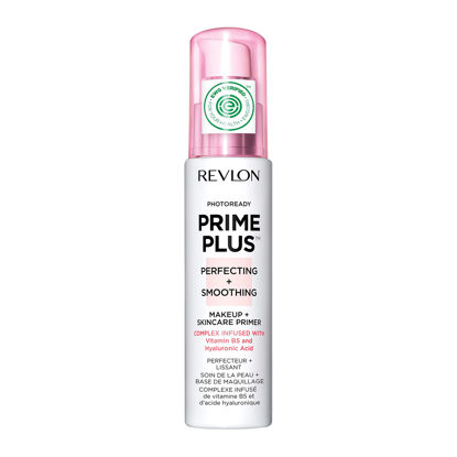 Picture of Revlon Face Primer, PhotoReady Prime Plus Face Makeup for All Skin Types, Blurs & Fills in Fine Lines, Infused with Vitamin B5 and Hyaluronic Acid, Perfecting & Smoothing, 1 Oz