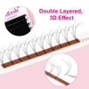 Picture of Easy Fan Volume Lashes Double Layer Rapid Blooming Lash Extension Supplies Handmade Soft Auto-Fan C D Cur Flower Volume Eyelash Extensions (0.07-D, 8-14mm Mixed Tray)