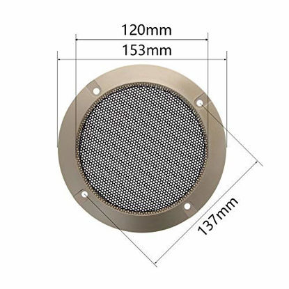 Picture of Fielect 2pcs 6inch /153mm Speaker Grill Mesh Decorative Circle Subwoofer Guard Protector Cover Audio Accessories