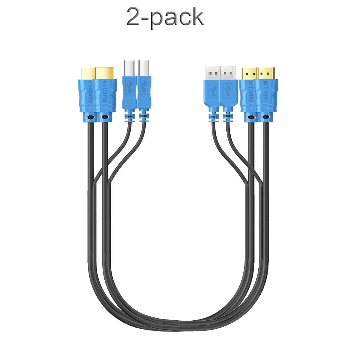 Getuscart Mt Viki Packs Usb Hdmi Kvm Cable Ft K Hdmi Usb A To Hdmi Usb B Twin Cord For