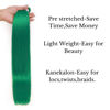 Picture of Cyan Green Braiding Hair Pre stretched Human Braiding Hair Kanekalon Box Braids 26Inch Pack of 3