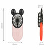 Picture of Kbinter Cute Personal Mini Fan, Handheld & Portable USB Rechargeable Fan with Beautiful LED Light, 3 Adjustable Speeds, Portable Holder, for Indoor Or Outdoor Activities, Cute Mouse