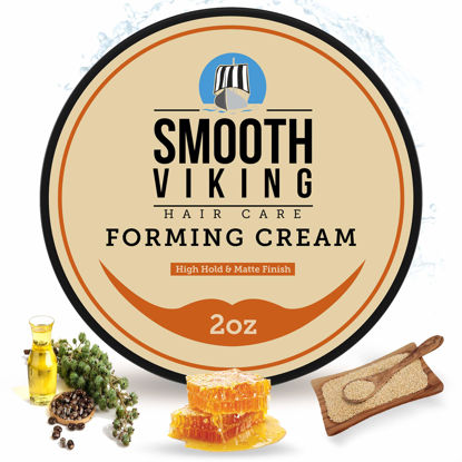 Picture of Smooth Vikings Forming Cream for Men - Matte Finish, High Hold Styling Cream | Hair Cream for Men | Curly Hair Products for Men | Men's Grooming & Styling Products for Short and Long Hair Types (2oz)