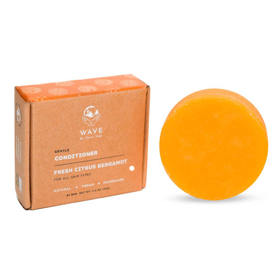 Picture of Clever Yoga Conditioner Bar for All Hair Types - Perfect Travel Bar Conditioner for Hair - Vegan Solid Conditioner Bar for Full and Frizz Free Hair (Fresh Citrus 1bar)