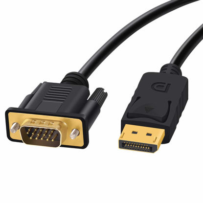 Picture of Foboiu DisplayPort to VGA, Display Port to VGA 10 Feet DP to VGA Cable Connects DP Port from Desktop or Laptop to Monitor or Projector with VGA Port