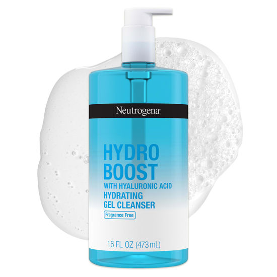 Picture of Neutrogena Hydro Boost Fragrance Free Hydrating Gel Facial Cleanser with Hyaluronic Acid, Daily Foaming Face Wash & Makeup Remover, Gentle Face Wash, Non-Comedogenic, 16 fl. oz