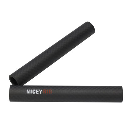 Picture of NICEYRIG 15mm Carbon Fiber Rod 4'' Short Rod for Camera Cage Rig, Top Handle, 15mm Rail Block [Pack of 2] - 554