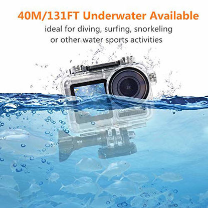 Picture of Waterproof Case for DJI OSMO Action Camera, 131FT/40M Underwater Photography Housing Protective Shell with 9H Screen Protector Anti Fog Inserts for Diving Skiing Surfing Climbing Skydiving, Uhomely